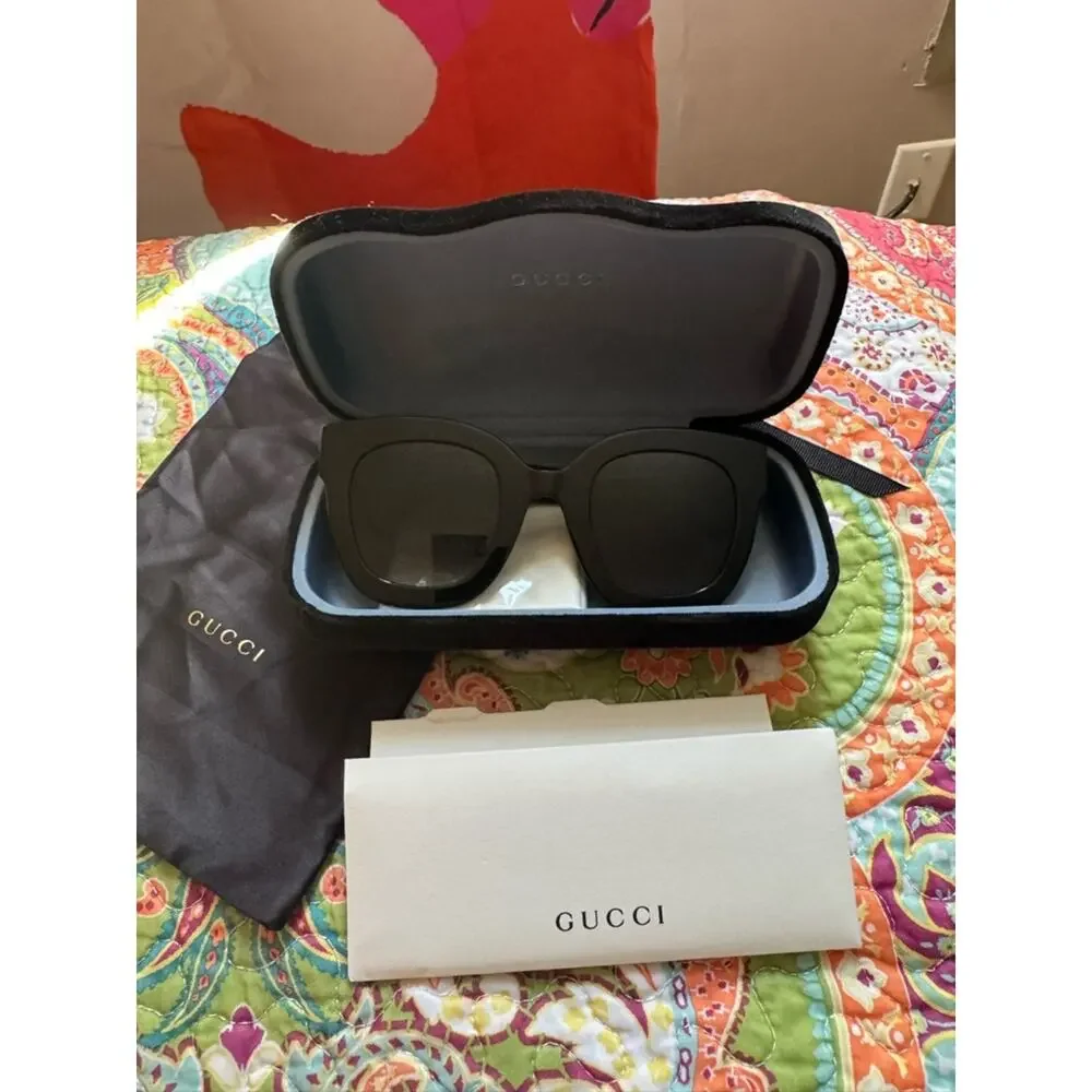 Gucci Black Sunglasses   with Gold Logo